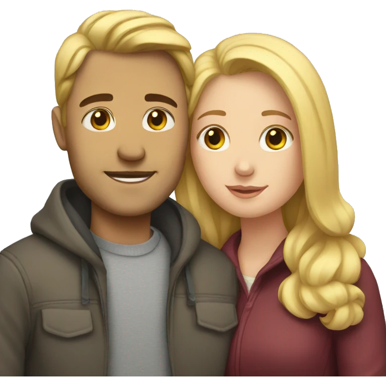 White couple cuddling  emoji