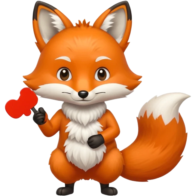 a fox HOLDING a no sign emoji
