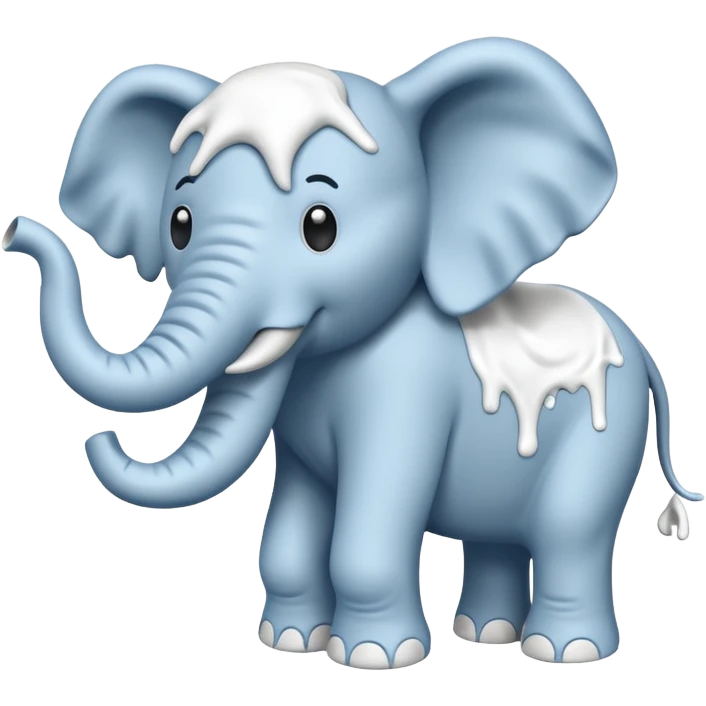 elephant with  toothpaste emoji