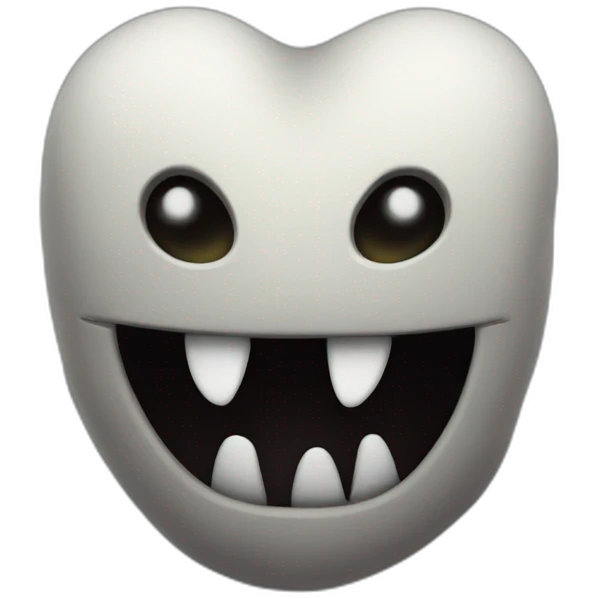 Dark Creepy Plush with tooth emoji