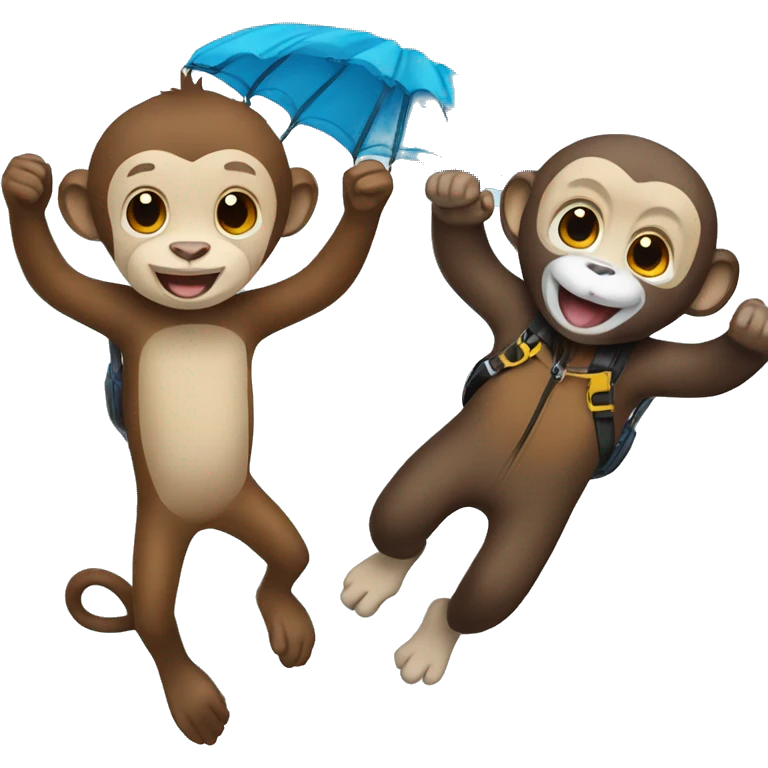 monkey and otter skydive emoji