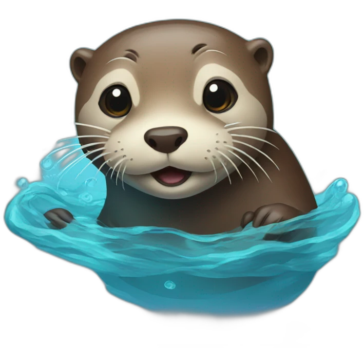 Otter swimming in gas emoji