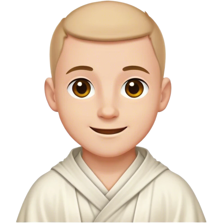 Happy young male Irish monk whit white robe emoji