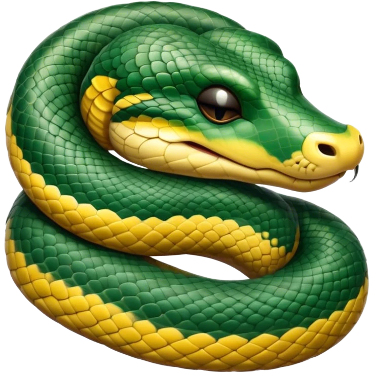 Meme-Worthy cute Sleeping Anaconda Portrait Emoji, Body coiled in a relaxed, peaceful slumber with a contented expression and softly closed eyes, showcasing intricately patterned scales and a serene demeanor, Simplified yet hilariously adorable features, highly detailed, glowing with a soft, drowsy jungle light, high shine, relaxed and utterly lovable, stylized with an air of playful laziness, bright and heartwarming, soft glowing outline, capturing the essence of a sleeping serpent that feels destined to become the next viral sensation of adorable rest! emoji