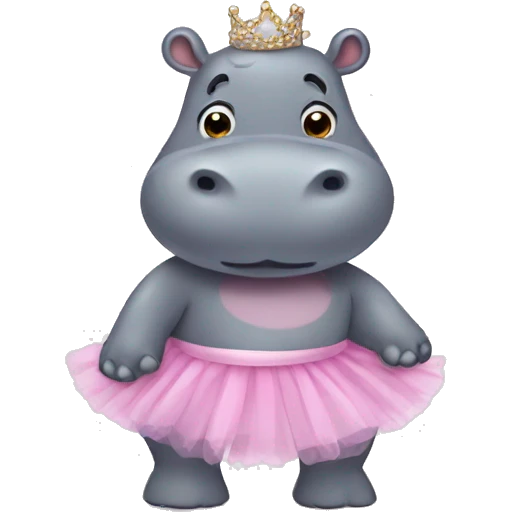 hippo with a tutu emoji