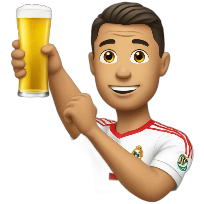 Ronaldo drinking beer emoji