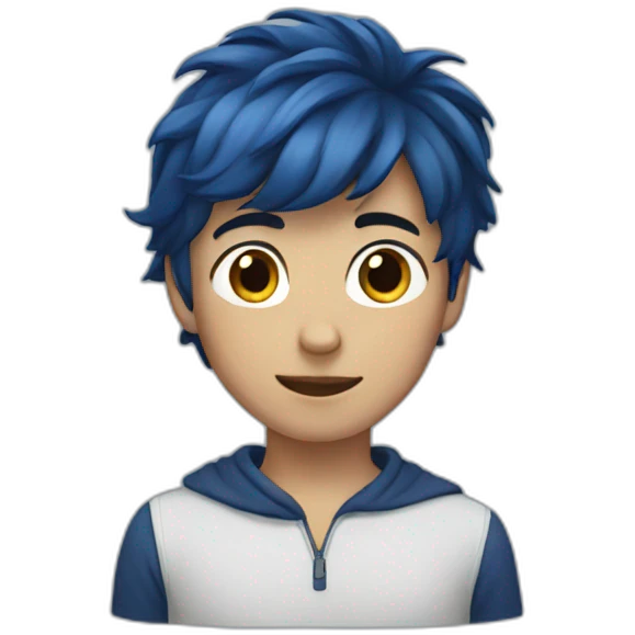 Boy with darkblue hair emoji