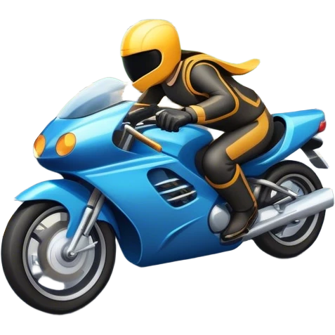 An icon showing a motorcycle and car speeding through a cityscape, with roads and curves ahead. The vehicles leave dynamic trails of speed, representing the thrill of racing and adventure. The background is transparent, focusing on the power and freedom of both cars and motorcycles. emoji