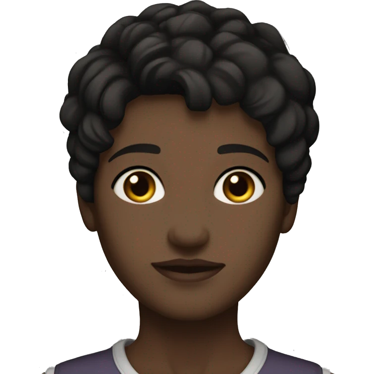 pale skinned black short hair dark brown eyes masc lesbian  emoji
