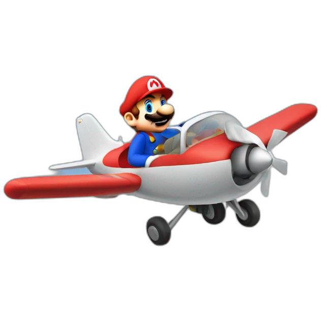 Mario sur un avion emoji