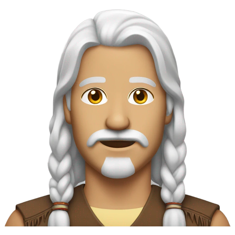 white man with american indian heritage mullet mustache and beard emoji