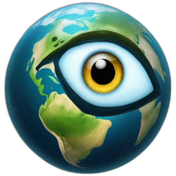 planet earth with an Eye of Horus emoji