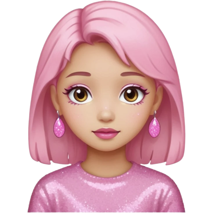 douyin pink glittery girl emoji