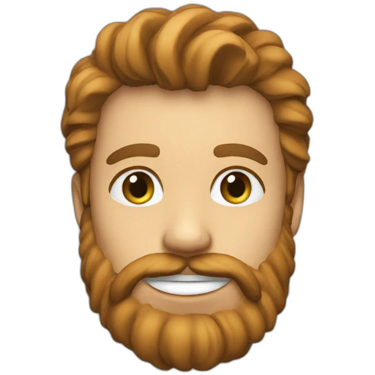 Friendly Solo Smile with beard hyperrealistic  emoji