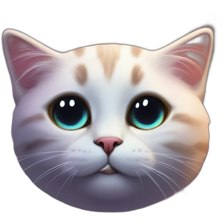 little cat face in realistic nebula in cosmic space emoji