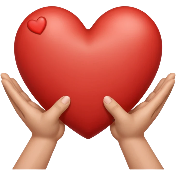 Draw two hands holding a heart, Do it without a small heart, just a big one, and that's it. emoji