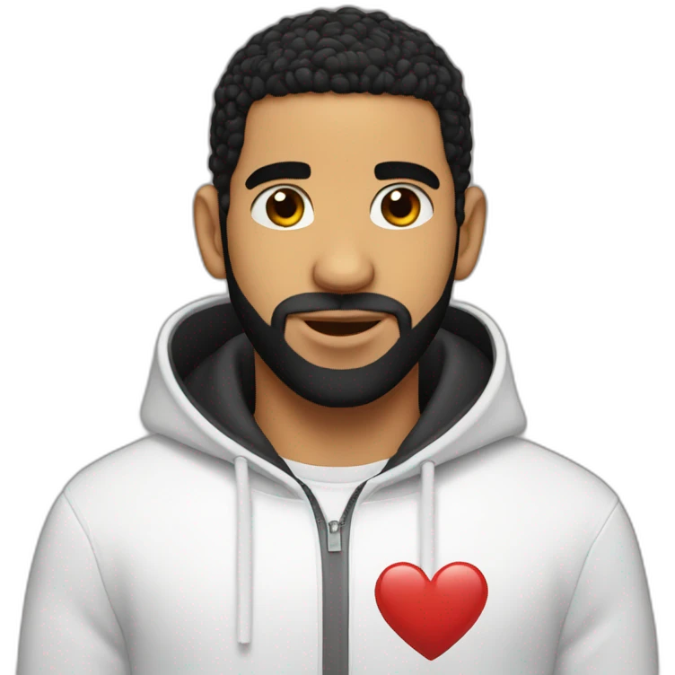 drake with heart hair emoji