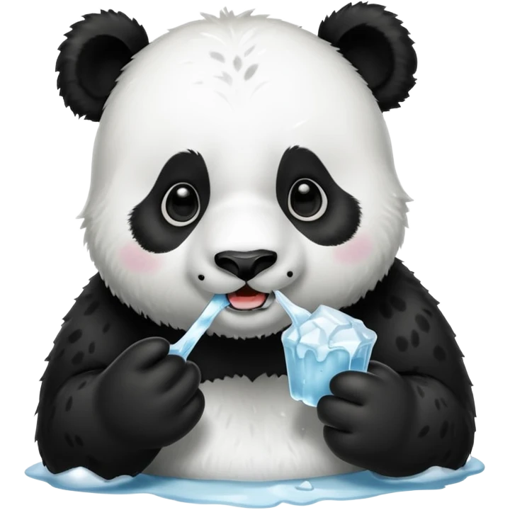 Panda eating ice emoji