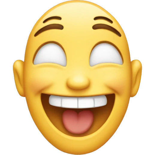 emoji with laughing happy face, no body, baby emoji