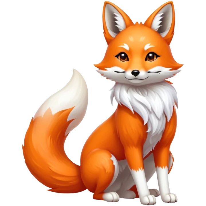 Japanese fox spirit kitsune with three tails emoji