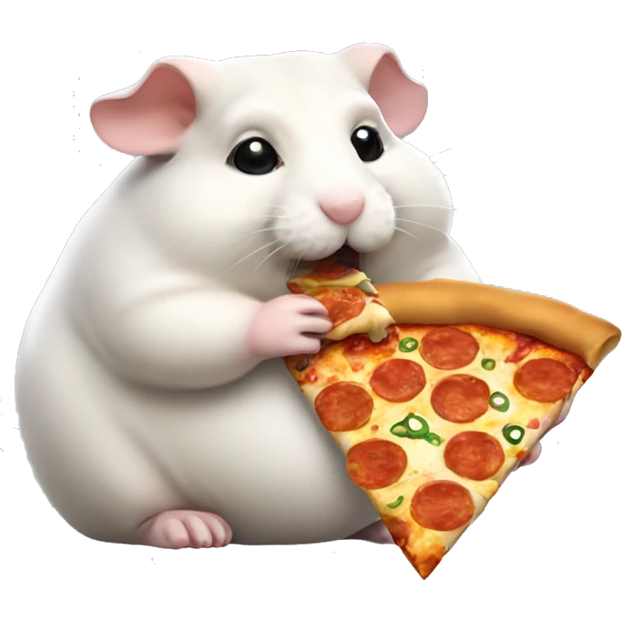 morbidly obese hamster eating pizza emoji