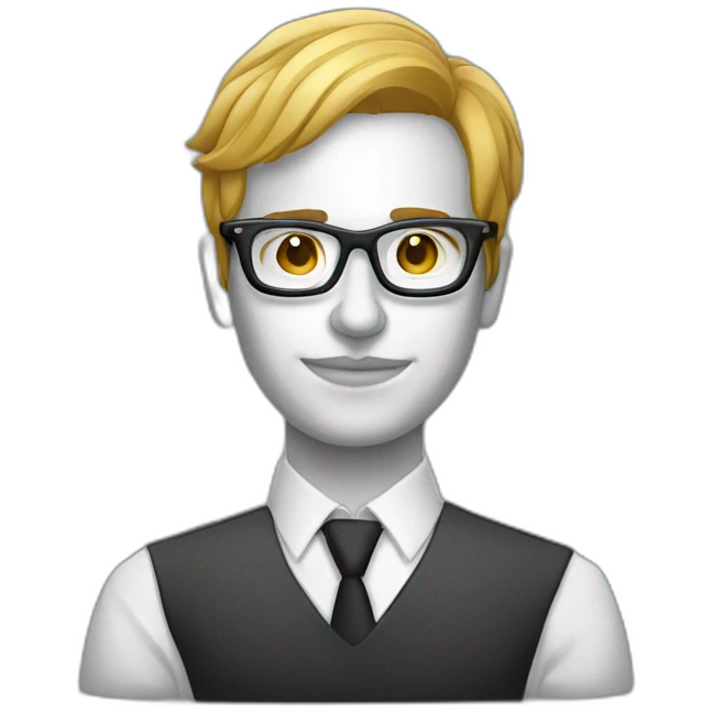 designer avec des lunettes sur un ordinateur emoji