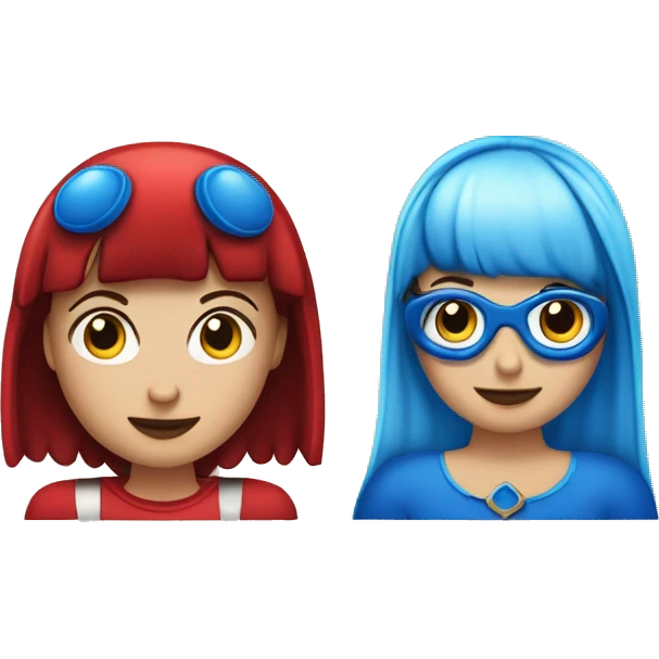 Ragazza coccinella di 15 anni con i due codini blu e una super eroina  emoji