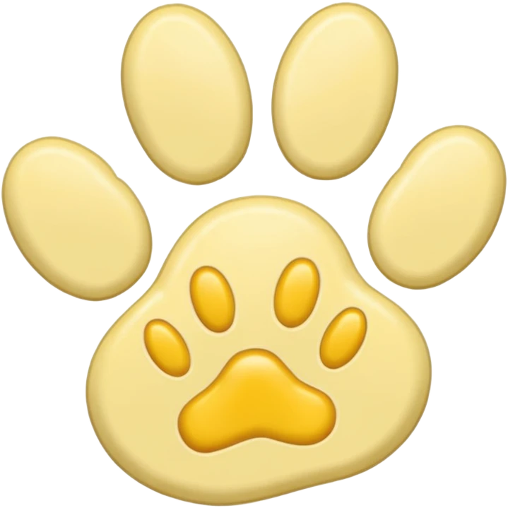 a pastel yellow pawprint emoji