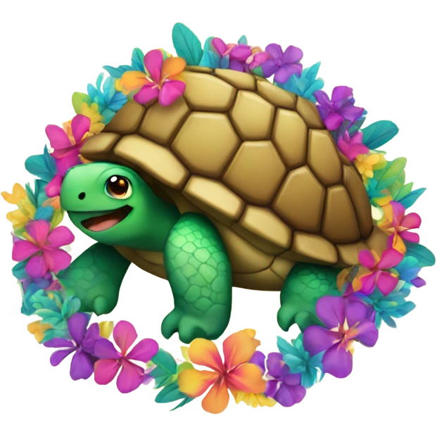 Turtle with a lei emoji