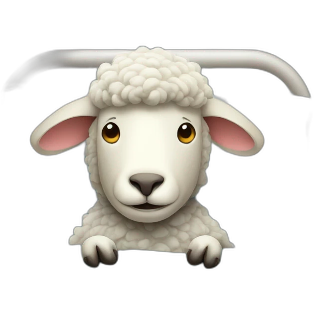 Sick sheep in hospital bed emoji