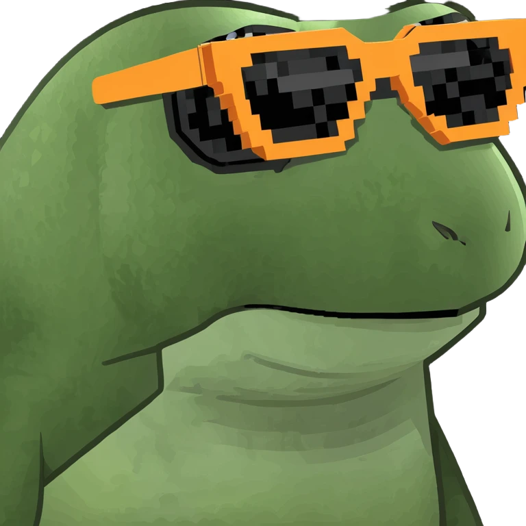 bufo with tortoise triangle 8 bit sunglasses emoji