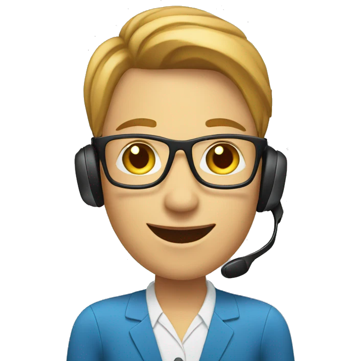 customer service agent with headset emoji