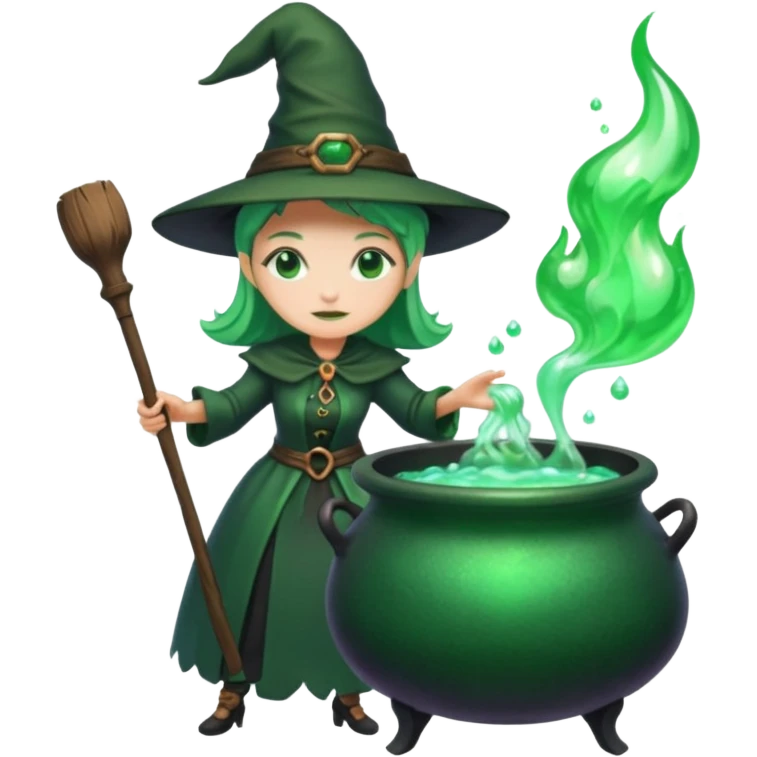 green witch cooking potion emoji