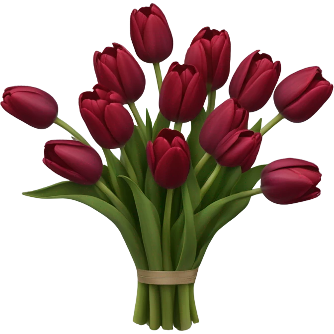 Dark red tulip bouquet  emoji
