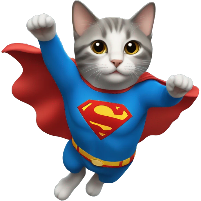 Cat flying with superman costume  emoji