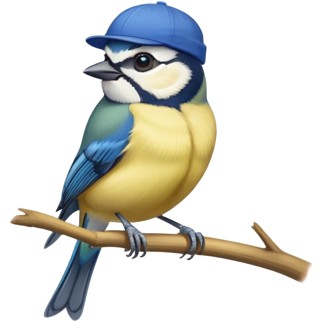 Eurasian blue tit bird with yellow belly and blue cap emoji