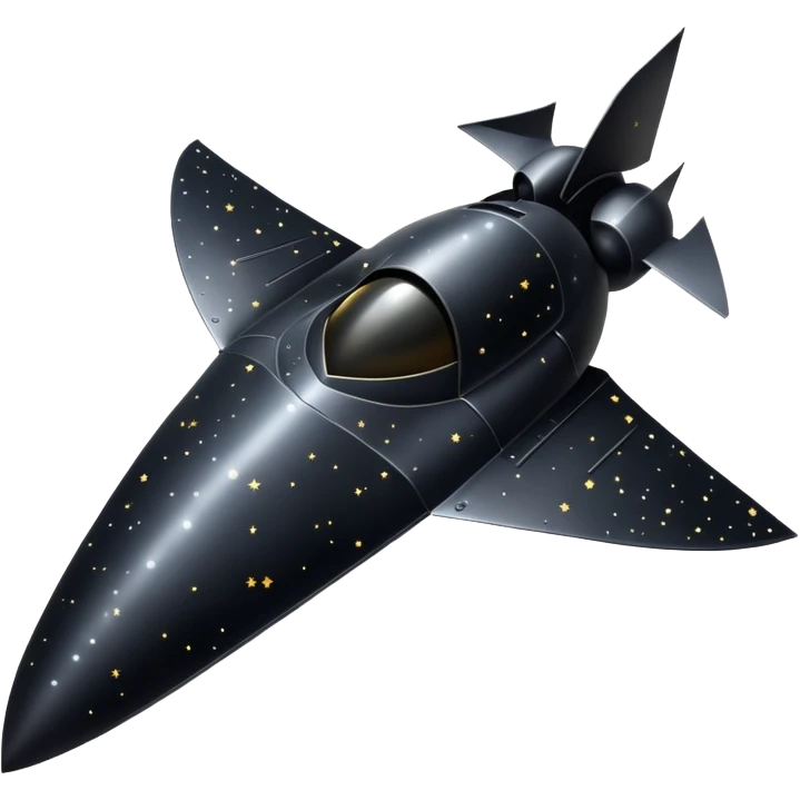 black knight satellite, minimal details, surrounded by stars emoji