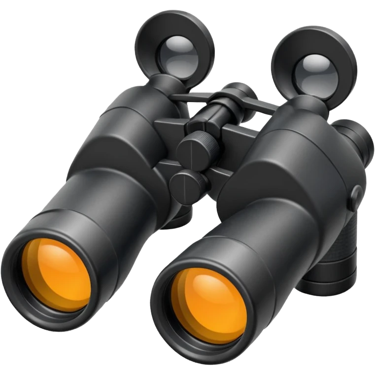  simple black binoculars with large lenses make lenses point out straight emoji