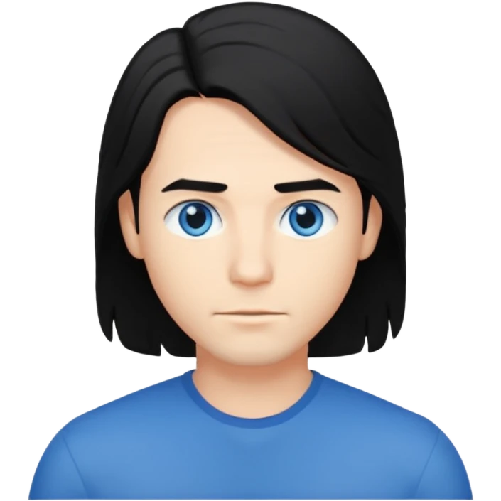 back view of a male with shoulder-length black hair emoji