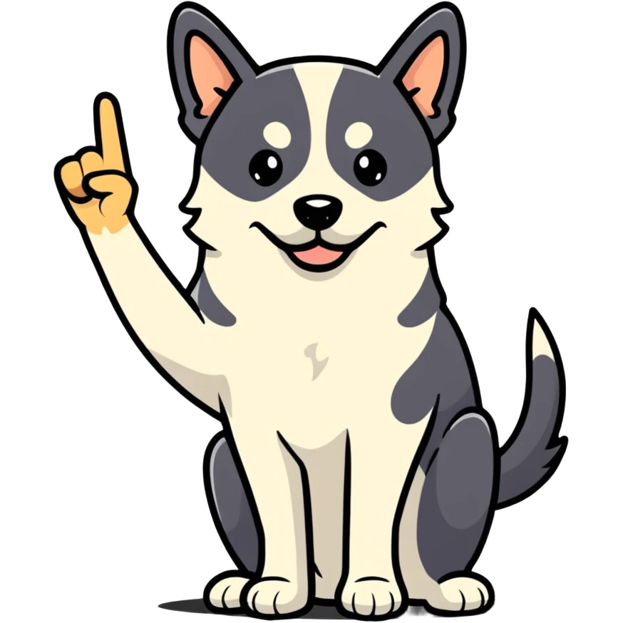 Dog with middle finger  emoji