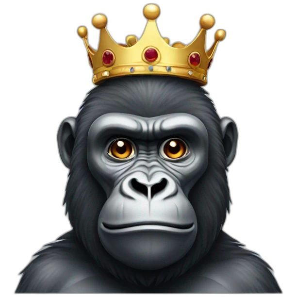 Gorilla with crown emoji