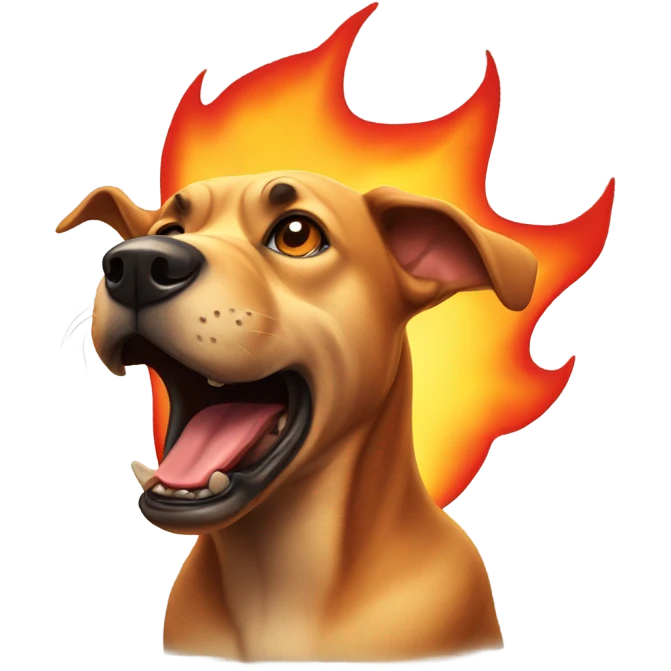 Dog breathing fire  emoji