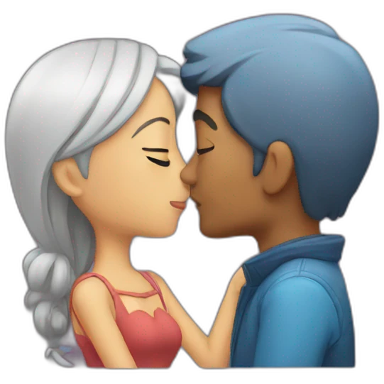 Kissing girlfriend emoji