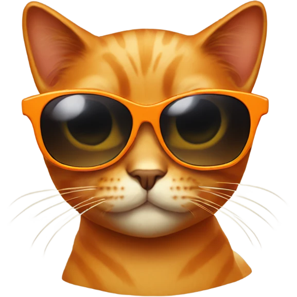 Cat orange with sunglasses emoji