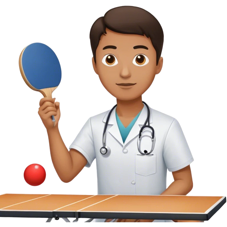 Doctor playing ping pong  emoji