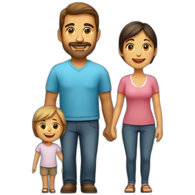 Padre y madre con un hijo emoji