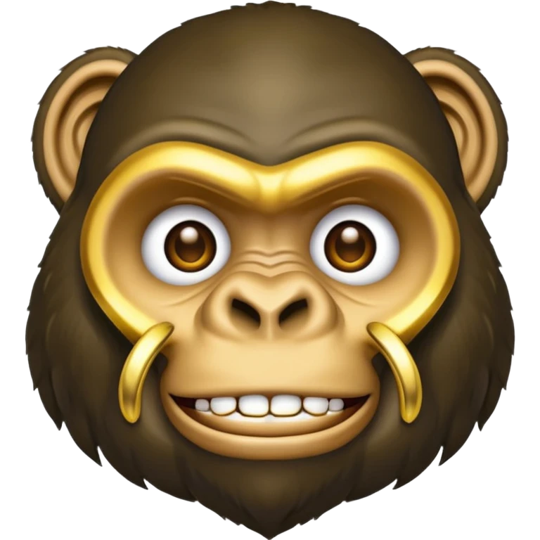 Gorilla with gold grills emoji
