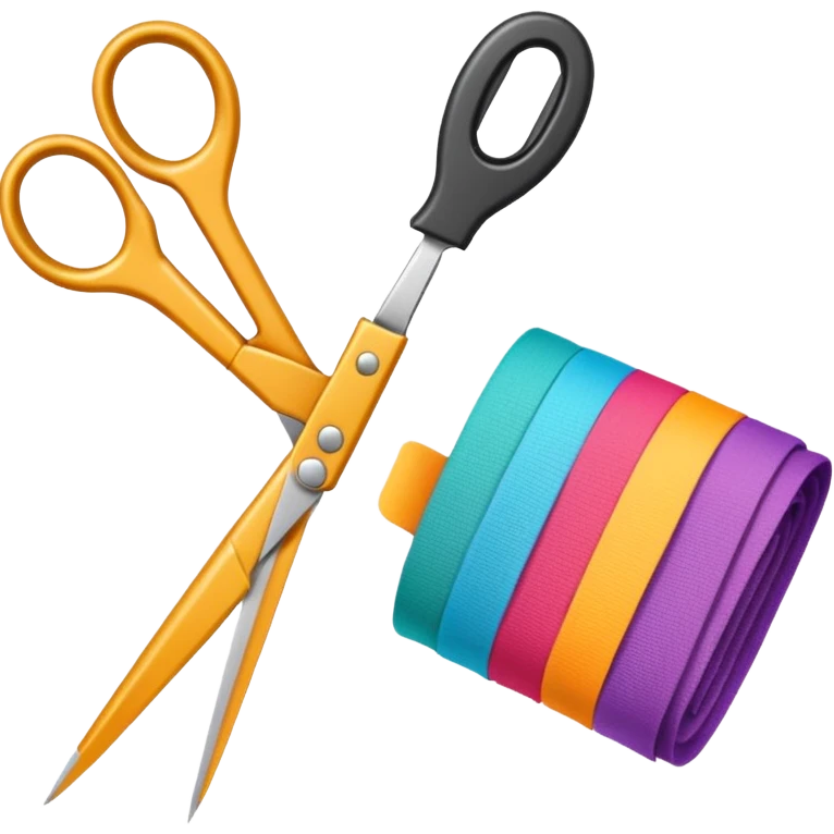 rolled fabric with scissors emoji