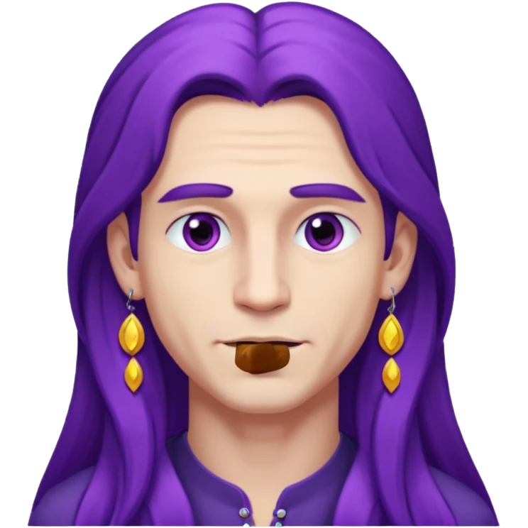 purple long haired man with earrings emoji