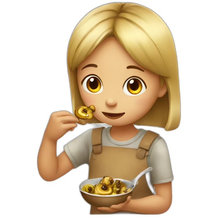 Little girl eating slugs emoji